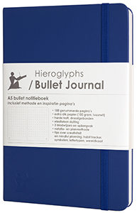 Bullet Journal kopen Methode in het Nederlands A5, boekhandel, genummerd, harde kaft, blauw, inclusief handleiding, hardcover